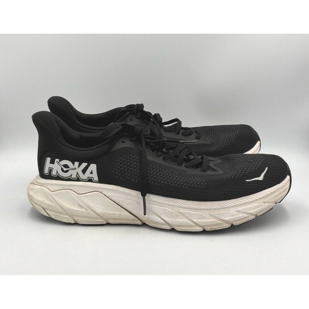 HOKA Arahi 7 Men's 10 D Black White Running Shoes 1147850 BWHT Sneakers
